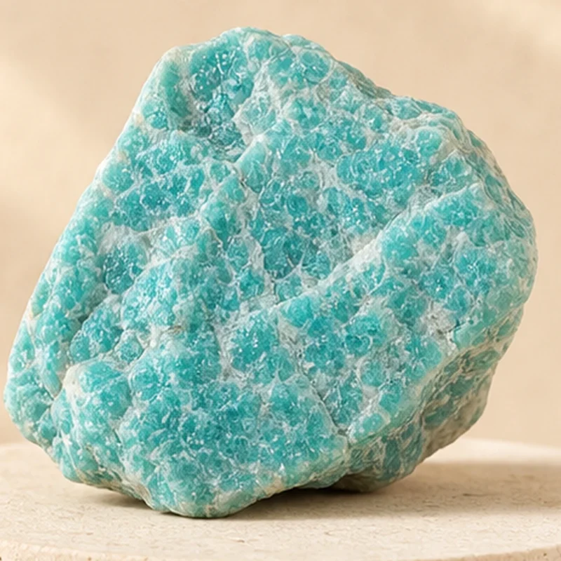 Close-up texture of Amazonite raw stone
