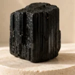 Close-up texture of Black Tourmaline raw stone