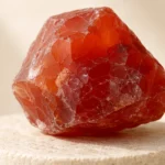 Close-up texture of Carnelian raw stone