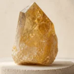 Close-up texture of Citrine raw stone