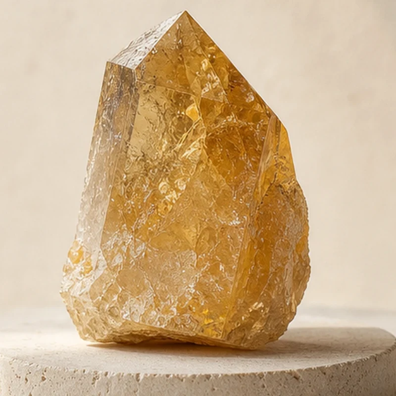 Close-up texture of Citrine raw stone