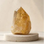 Citrine raw stone on travertine