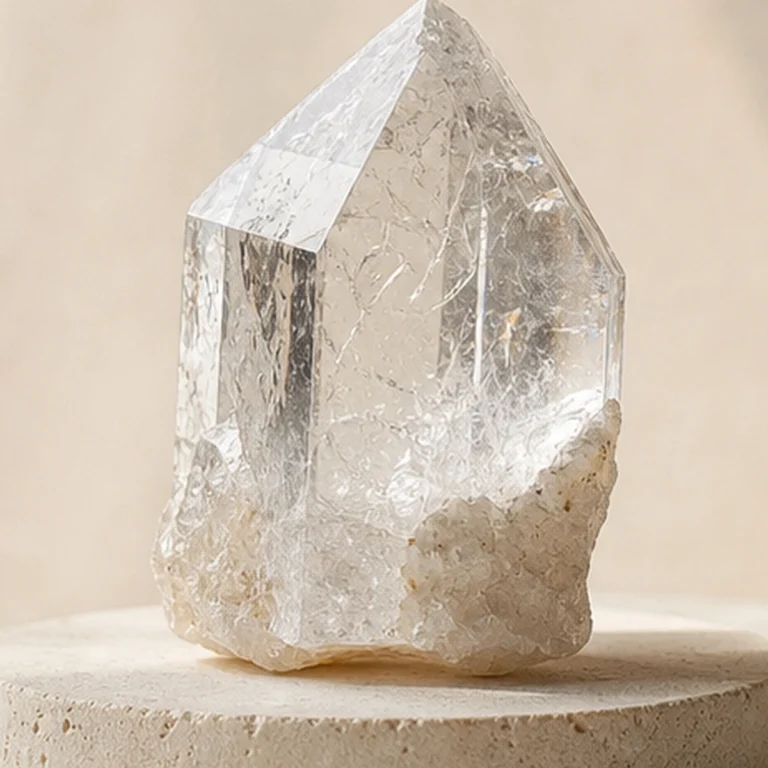 Close-up texture of Clear Quartz raw stone
