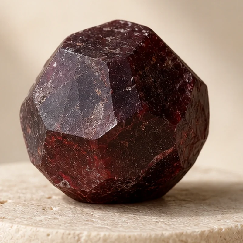 Close-up texture of Garnet raw stone
