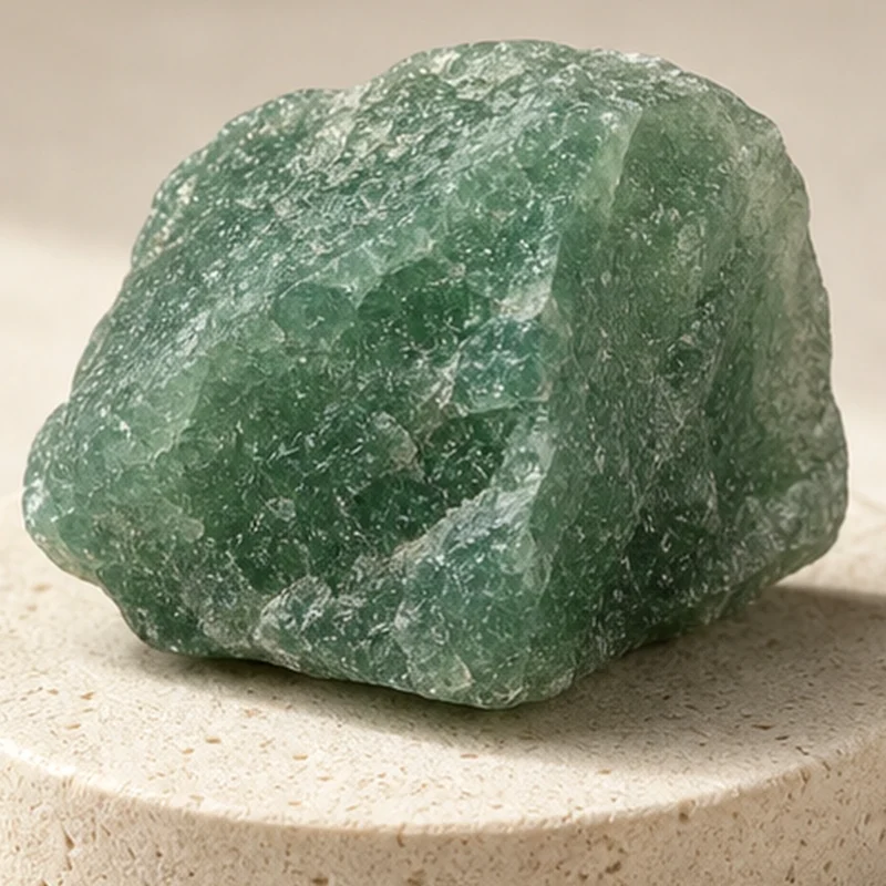 Close-up texture of Green Aventurine raw stone