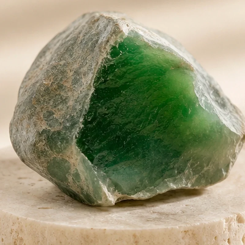 Close-up texture of Jade raw stone