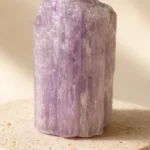 Close-up texture of Kunzite raw stone