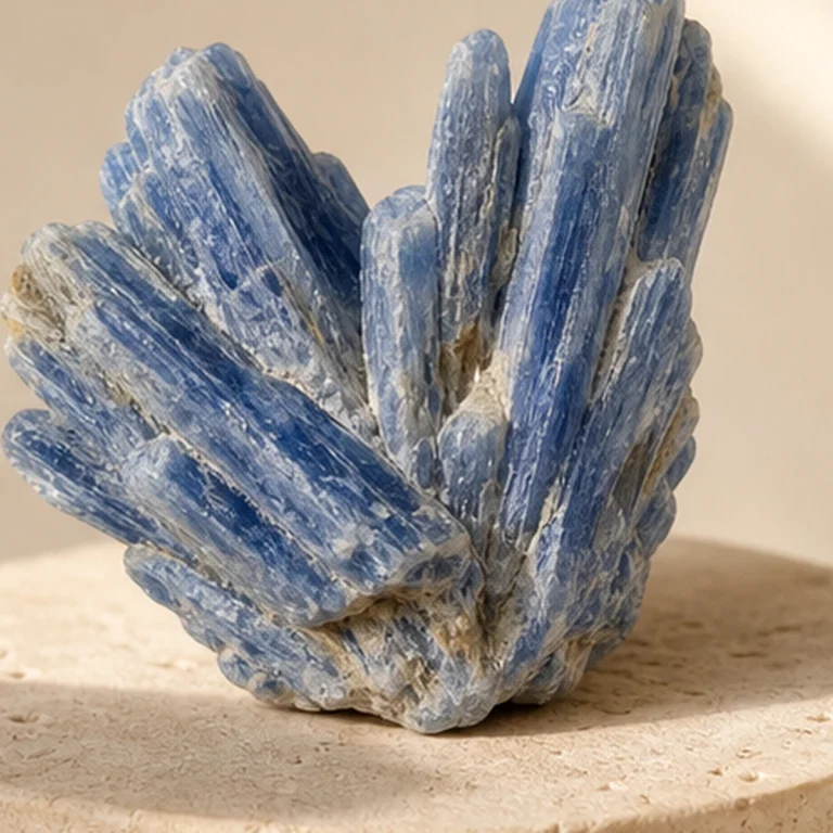 Close-up texture of Blue Kyanite raw stone