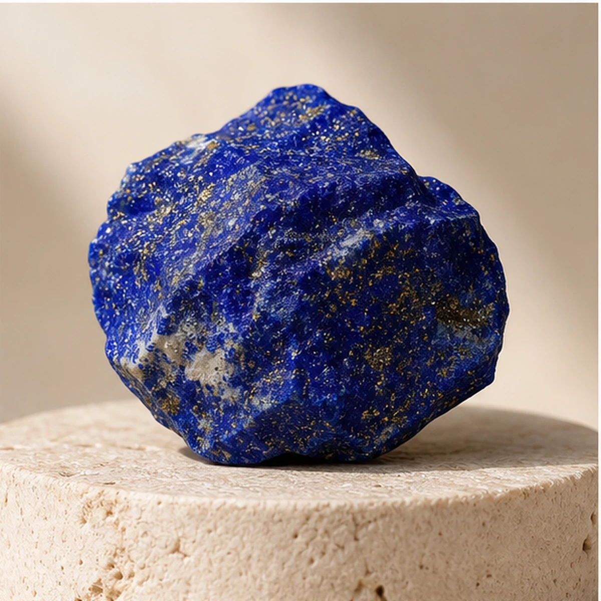 Lapis Lazuli raw stone on travertine Lapis Lazuli raw stone on travertine
