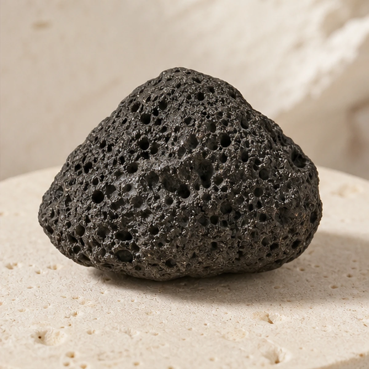 Lava Stone raw stone on travertine Lava Stone raw stone on travertine