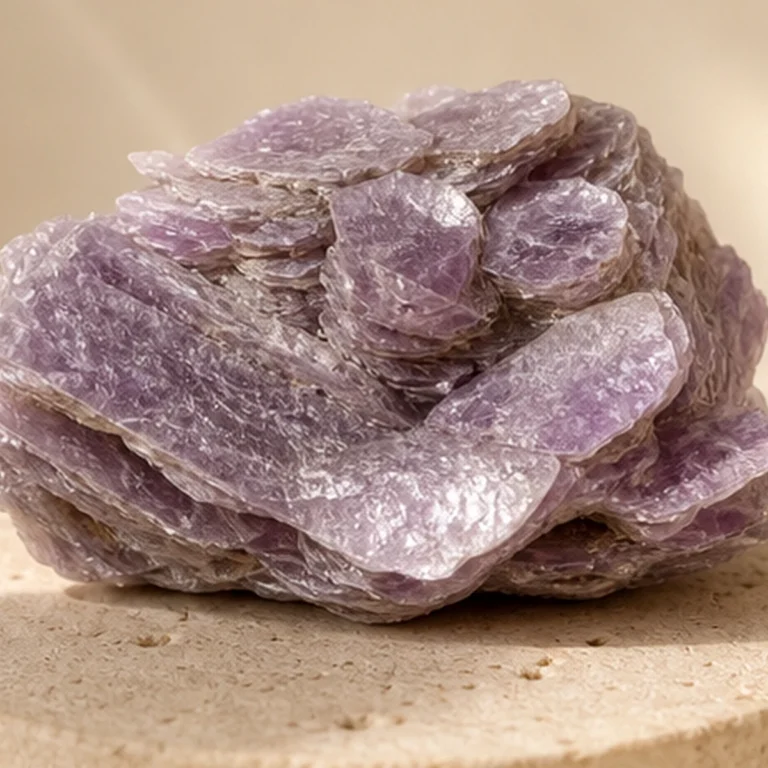 Close-up texture of Lepidolite raw stone