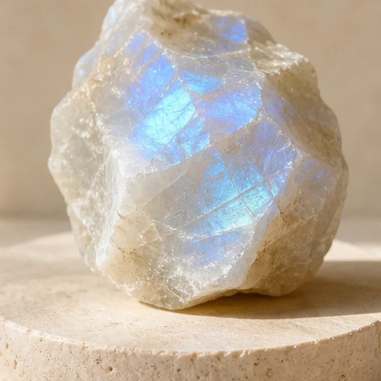 Close-up texture of Moonstone raw stone