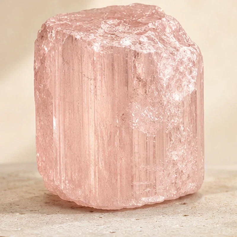 Close-up texture of Morganite raw stone