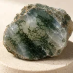 Close-up texture of Moss Agate raw stone