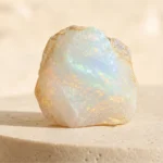 Opal raw stone on travertine