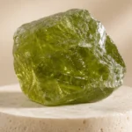 Close-up texture of Peridot raw stone