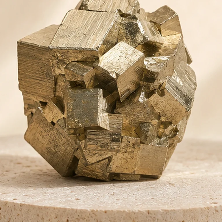 Close-up texture of Pyrite raw stone