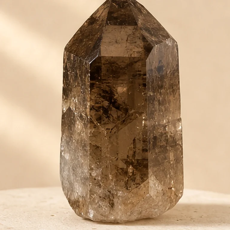 Close-up texture of Smoky Quartz raw stone
