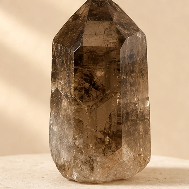 Close-up texture of Smoky Quartz raw stone