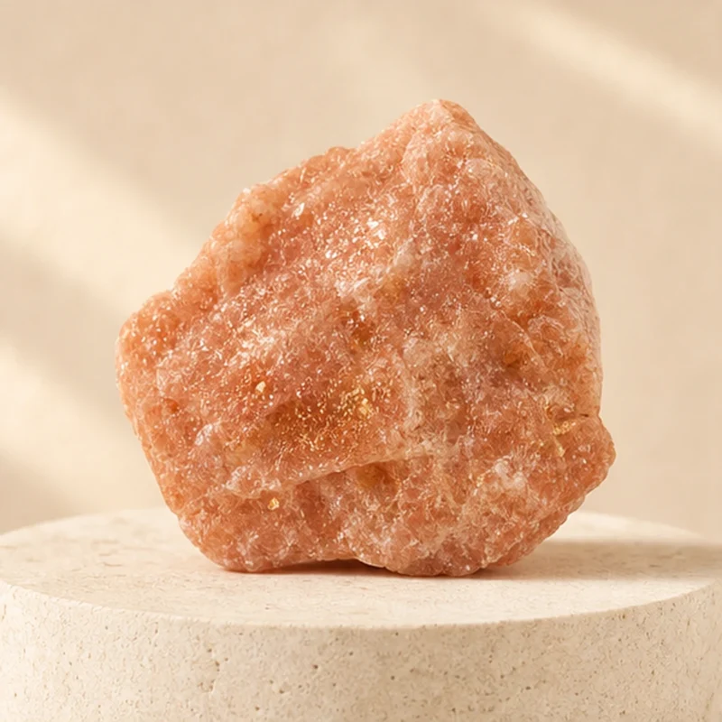 Sunstone raw stone on travertine