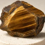Close-up texture of Tiger's Eye raw stone