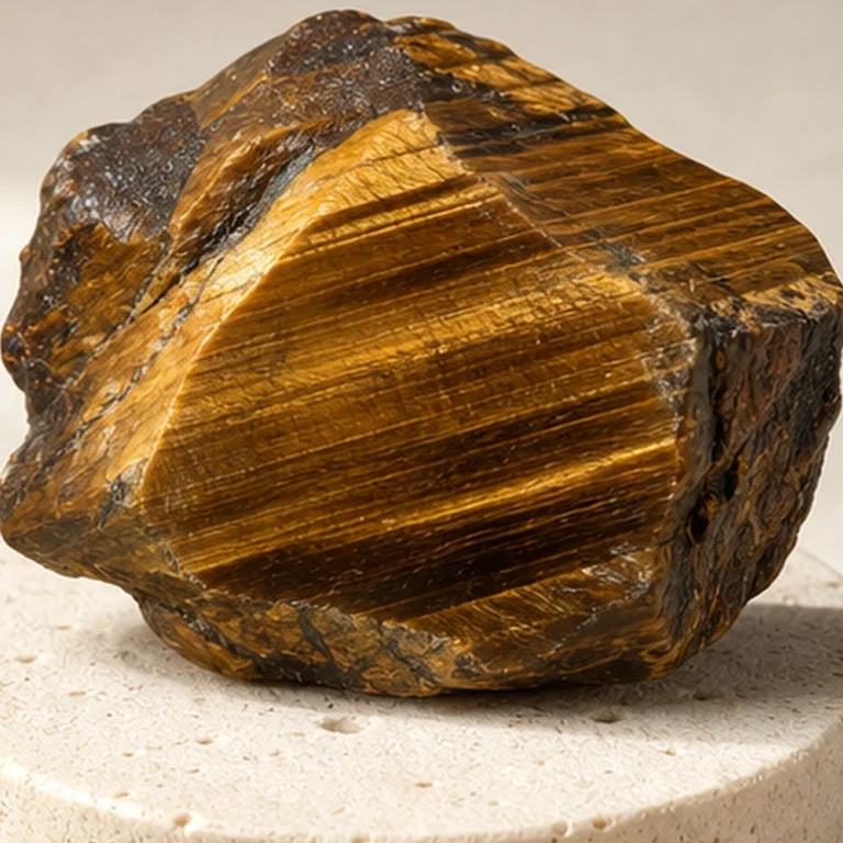 Close-up texture of Tiger's Eye raw stone