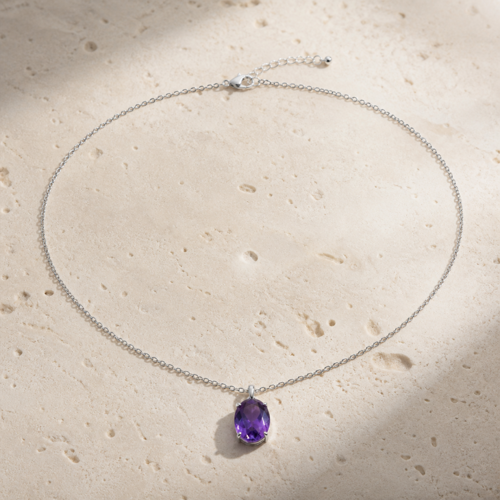Amethyst Twilight Necklace handcrafted natural stone necklace