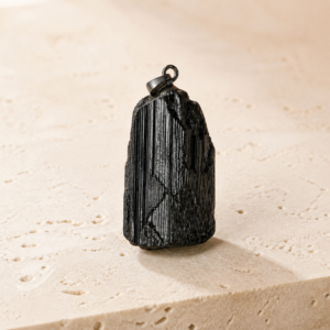Black Tourmaline Guardian Pendant handcrafted natural stone pendant