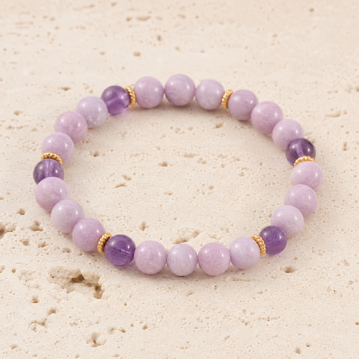 Kunzite Tender Light Bracelet handcrafted natural stone bracelet