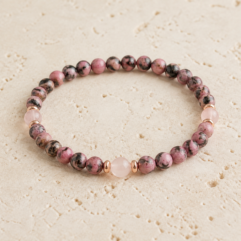 Rhodonite Heartline Bracelet